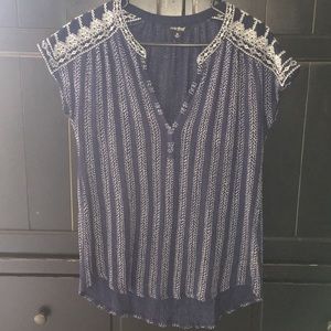 Lucky Brand Navy Blue Blouse